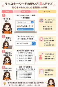 ラッコキーワードの使い方の図解