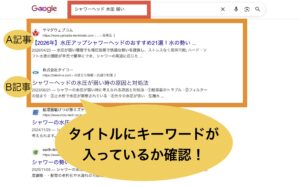 タイトルにキーワードが入っているかチェックの図解